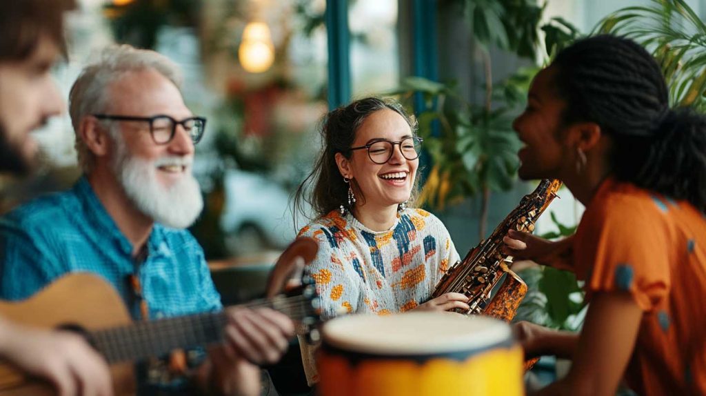 Music therapy session for mental health in London