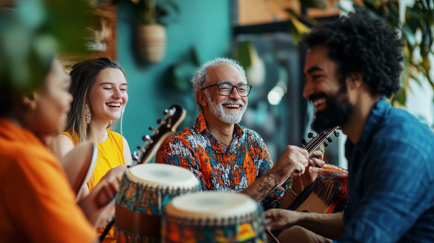 Music therapy session for mental health in London